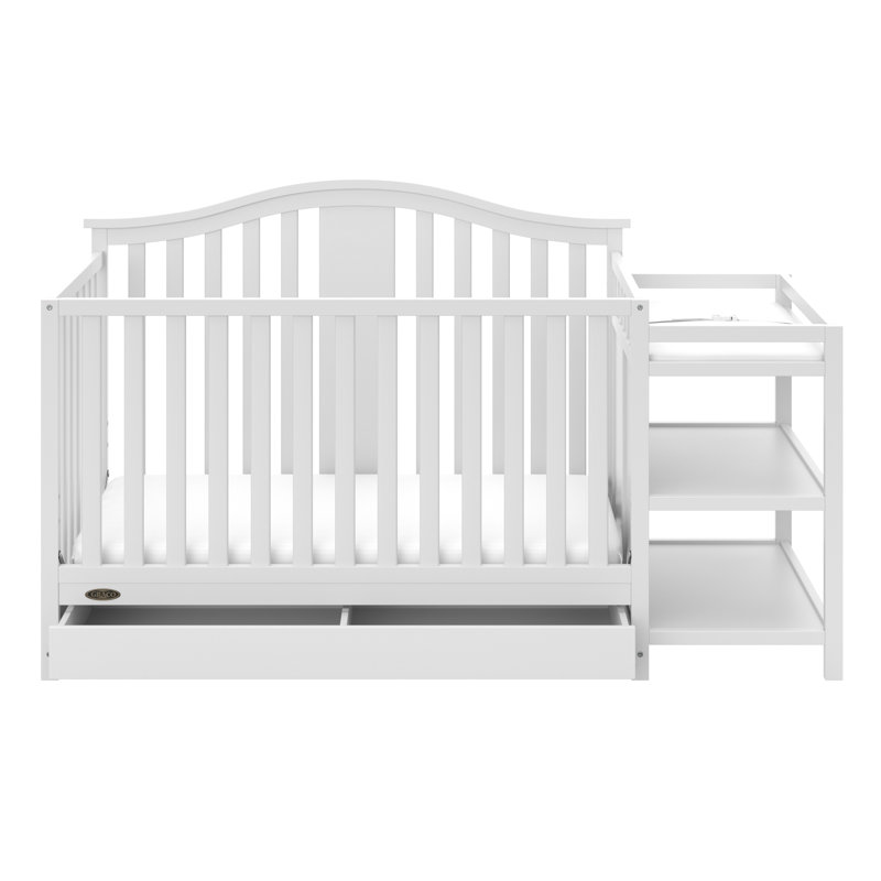 Solano 4-in-1 Convertible Crib and Changer with Storage, White