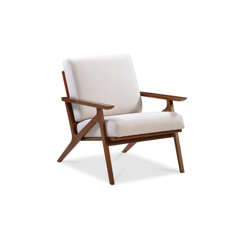 Méridienne Cue, Polyester crème / noyer foncé