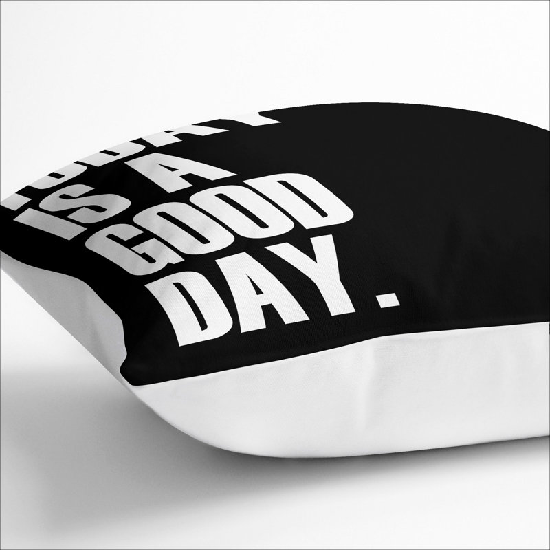 Today Is a Good Day Scatter Cushion, 55cm H x 55cm W x 20cm D, White