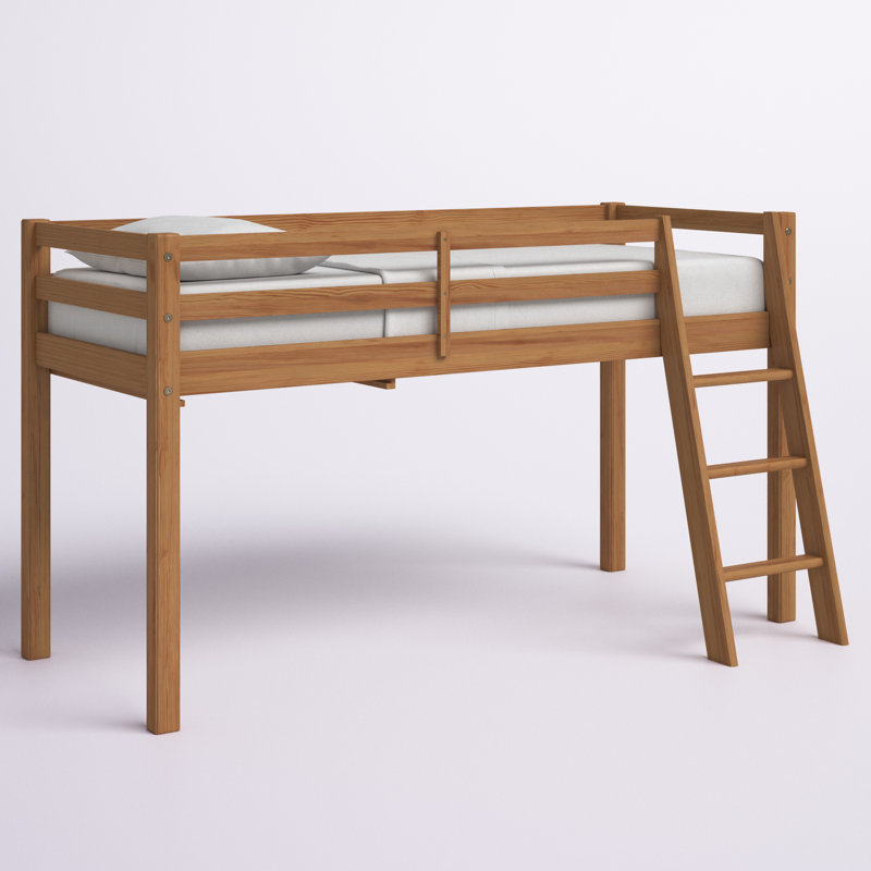 Lit mezzanine simple en bois avec échelle Alaterre Furniture, cannelle, Cannelle