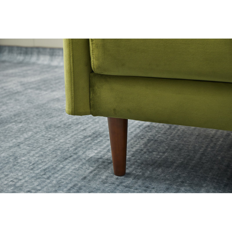 Emteas 57.3'' Velvet Loveseat, Army Green Velvet