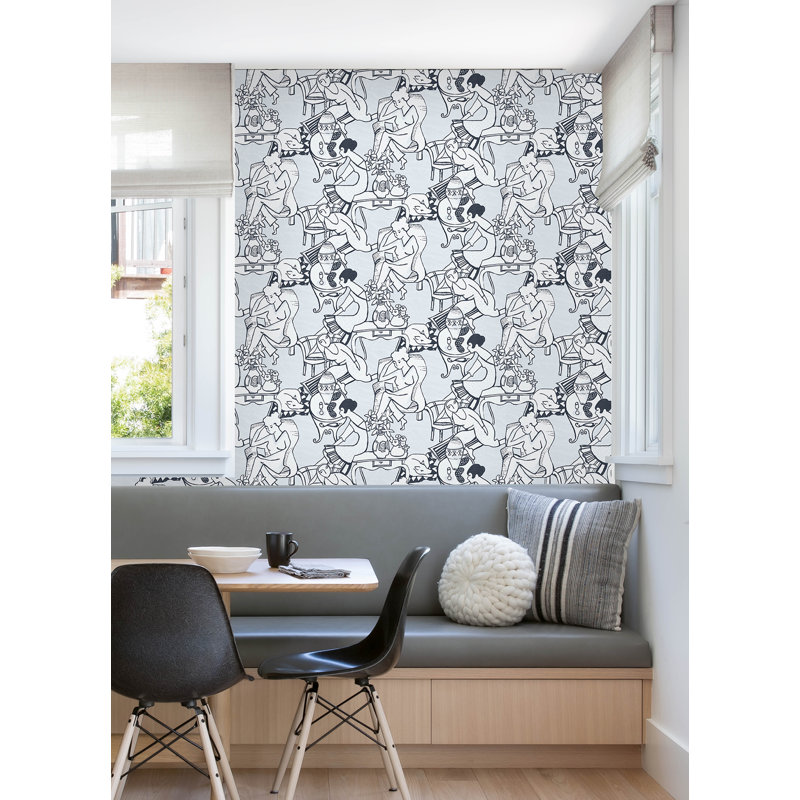 Rouleau de papier peint adhésif L 18 pi x l 20,5 po, Bleu