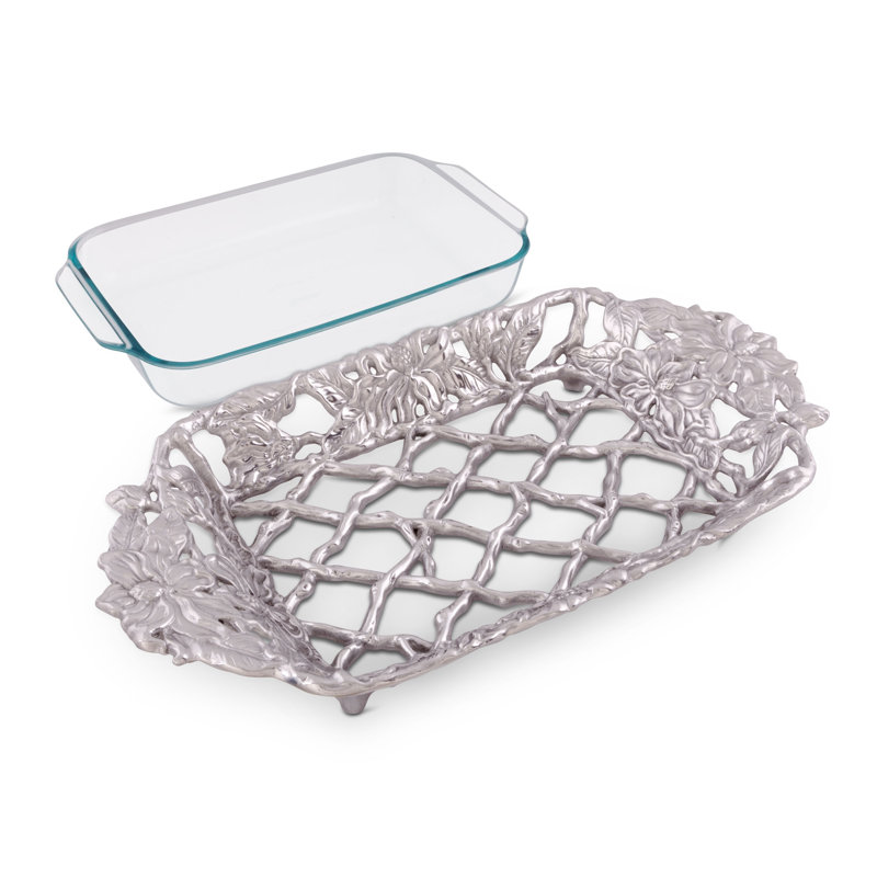 Arthur Court Designs Magnolia Rectangular Pyrex Holder