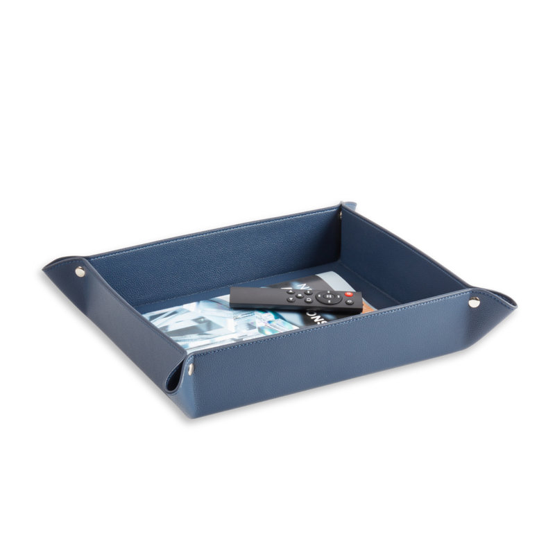 Elisea Leather Tray, Blue