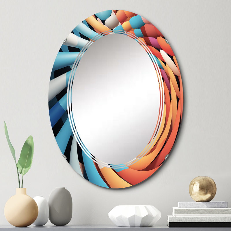 Gerani - Miroir mural moderne ovale, 30 po x 20 po