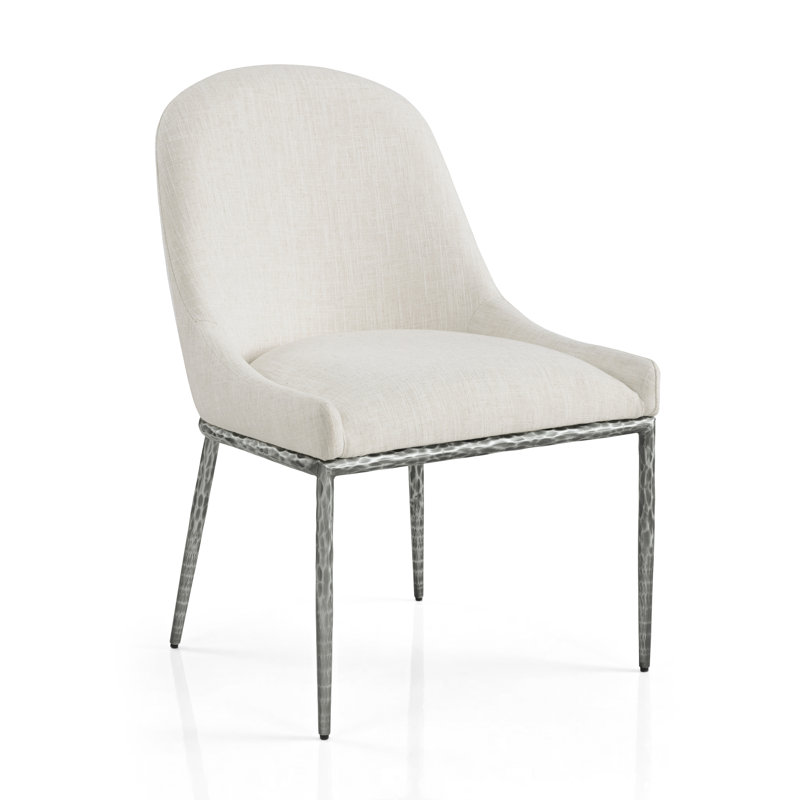 Chaise d'appoint rembourrée en métal Durrant, Gris