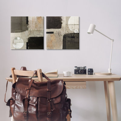 Ensemble de 2 toiles abstraites aux tons neutres, design par Susan Jill
