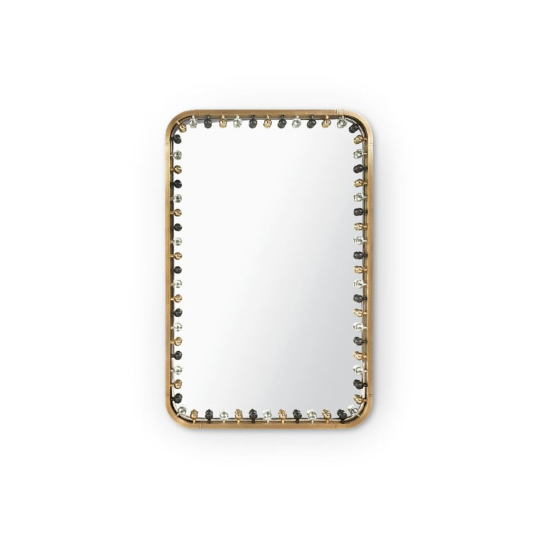 Zoe Rectangle Brass Mirror
