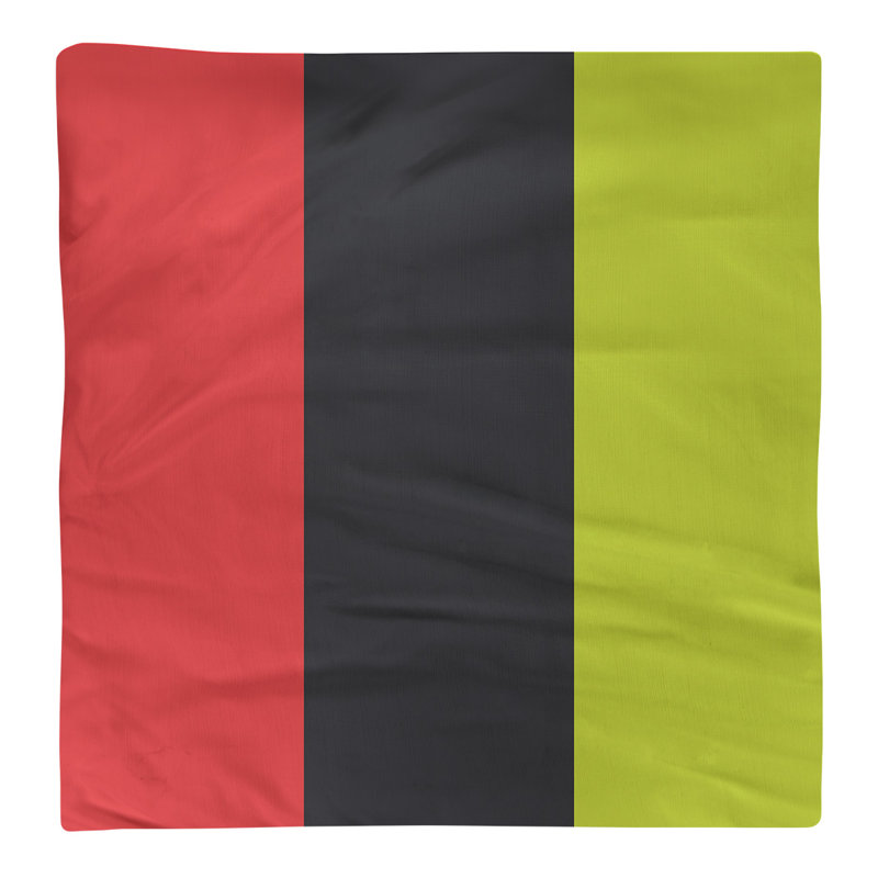 Striped Square Napkin, 10" W x 10" L, Torch Red/Charcoal/Volt Green, Polyester