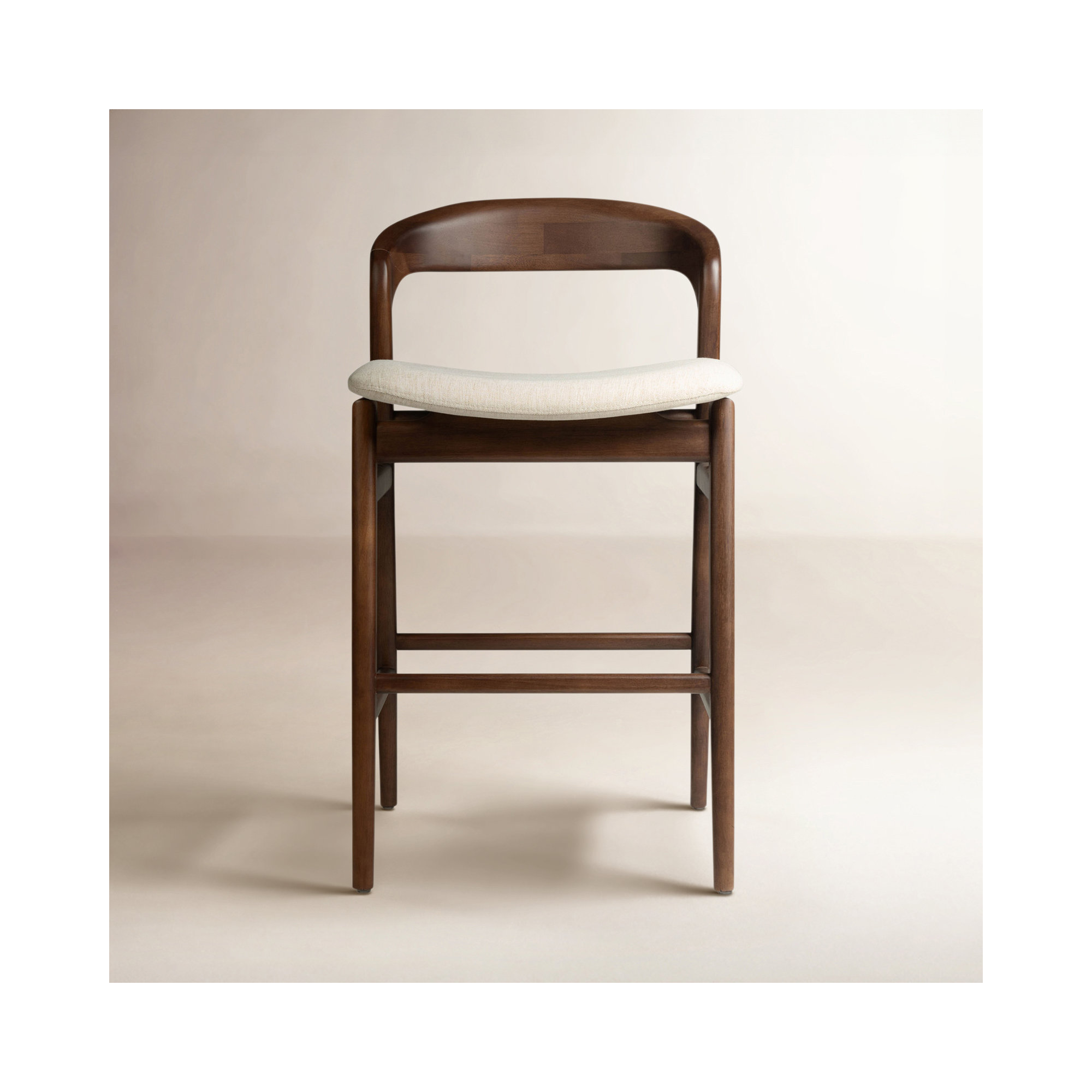 Anela Solid Wood Bar & Counter Stool, Counter Stool (25.25" Seat Height), Medley Ivory Performance Basketweave