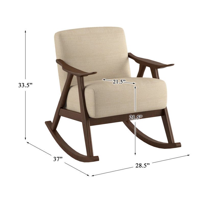 Chaise berçante Currelly, 100% polyester brun clair