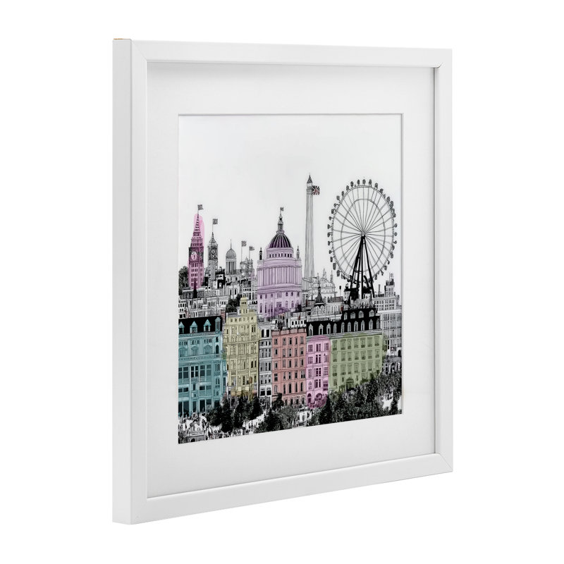 London London of the World, reproduction sous verre encadrée, design par Annabelle Hall, H 16 po x l 16 po