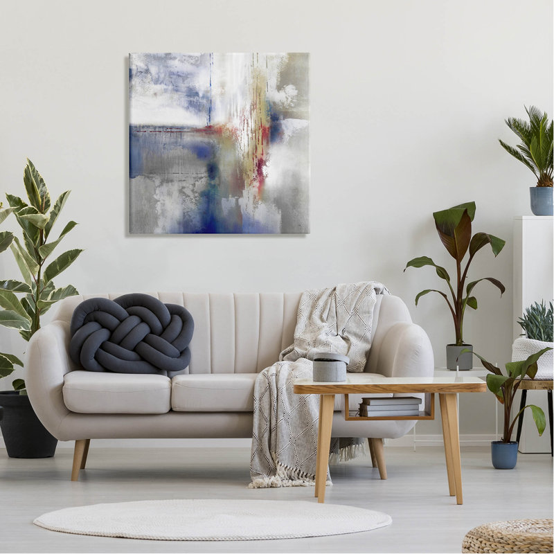 "Abstract Brush Strokes", art mural sur toile par K. Nari, H 30 po x l 30 po x P 1,5 po