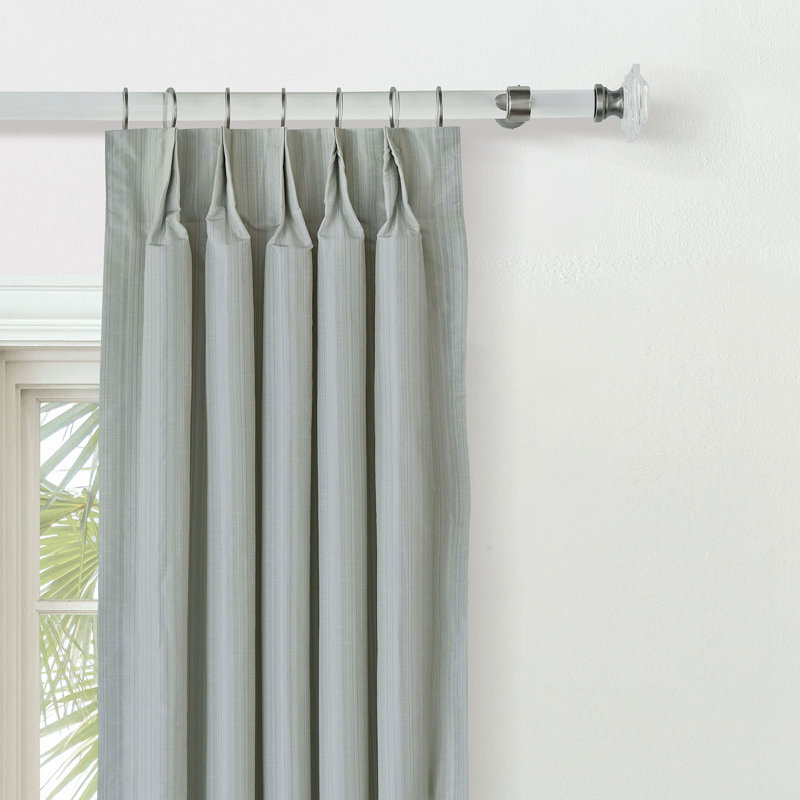 Reverie Striped Curtain Panel, Jade, 40" W x 84" L
