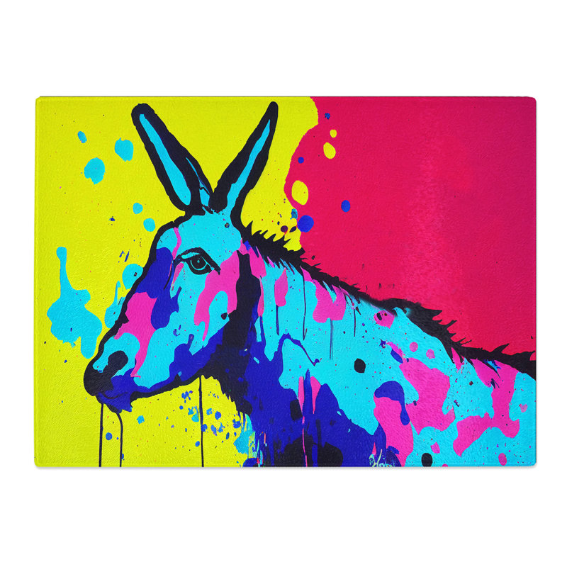Colourful Donkey Art Vol.4 Abstract  Glass Chopping Board