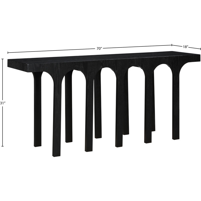 Brint 70'' Solid Wood Console Table, Black