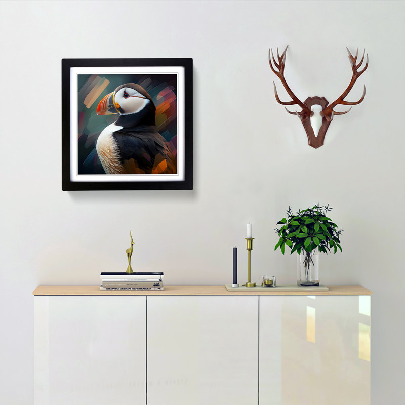 Puffin Digital - Framed Print, Black