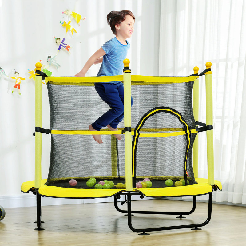 Creationstry Round Backyard Trampoline, Yellow, Yellow