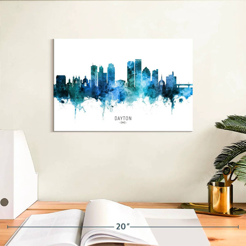 Dayton Ohio Skyline III, 8" H x 12" W