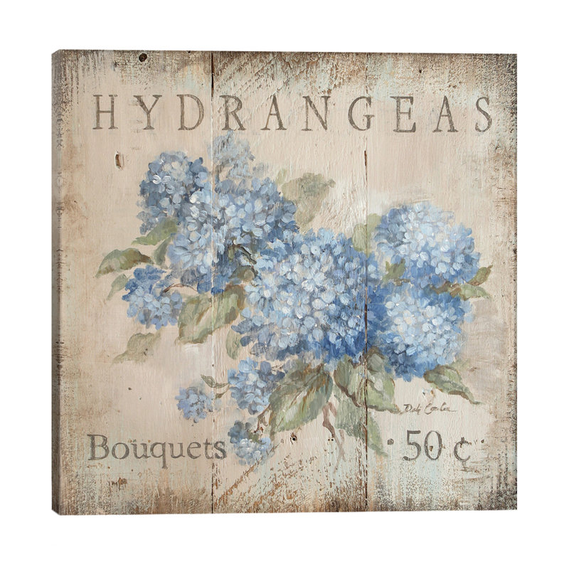 Hydrangeas Bouquets (50 Cents) by Debi Coules - Wrapped Canvas Painting, 30.48 cm H x 30.48 cm W, No Frame