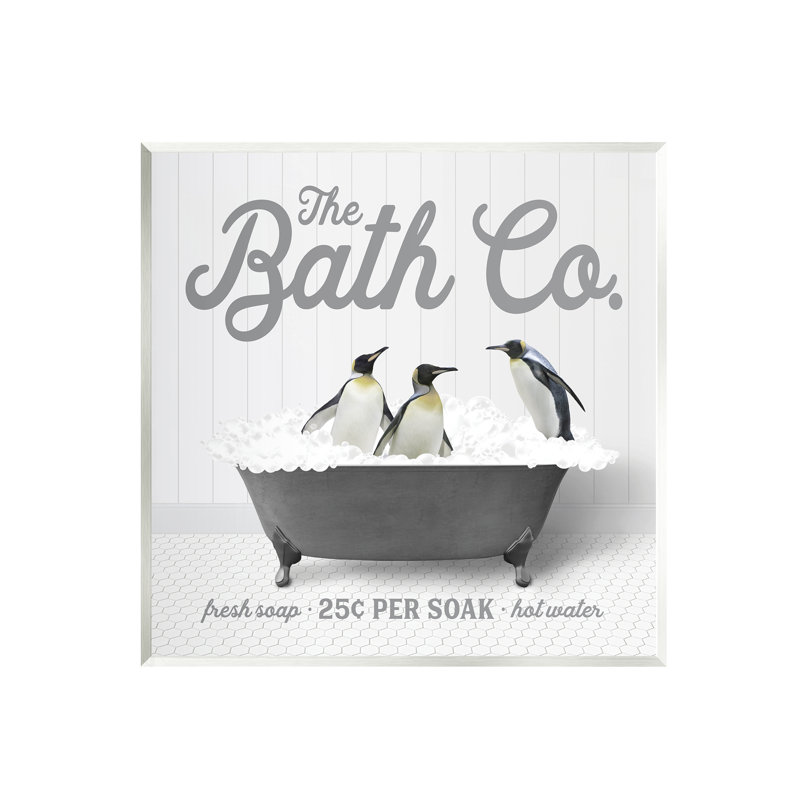 «Bubble Bath Penguins On MDF» par impression à lettres et doublée