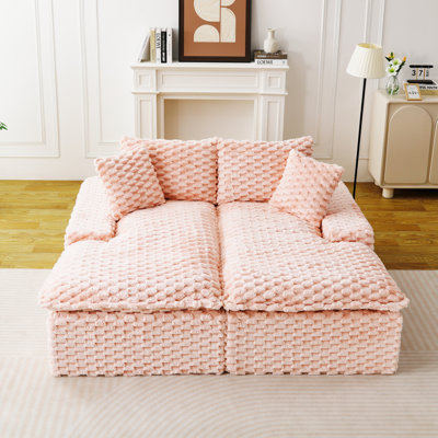 Chaise longue double en velours Turtle