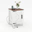 Table de chevet avec station de charge USB - Table de bout rustique 18 po avec porte de grange coulissante, tablette réglable, rangement à deux niveaux - Chambre / salon-1709142617
