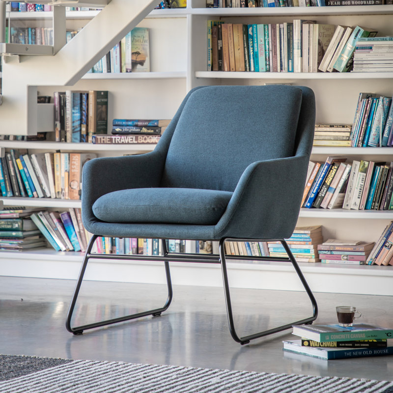 Ayd Upholstered Side Chair, Blue