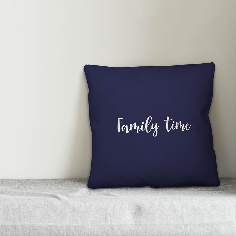 Reversible Throw Pillow, Navy, Pillow Cover