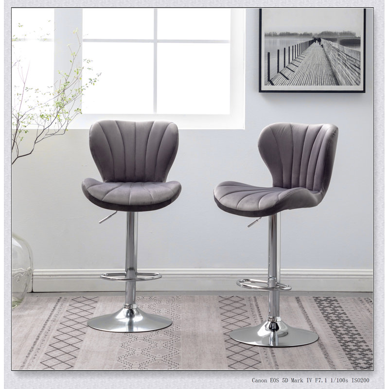 Ensemble de 2 tabourets pivotants réglables Ellston, Gris