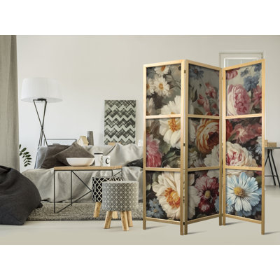 171cm H Solid Wood Folding Room Divider