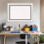 Tableau blanc Ellie avec cadre noir, tableau blanc, tableau d'organisation, tableau d'affichage-1231096076-1231096064