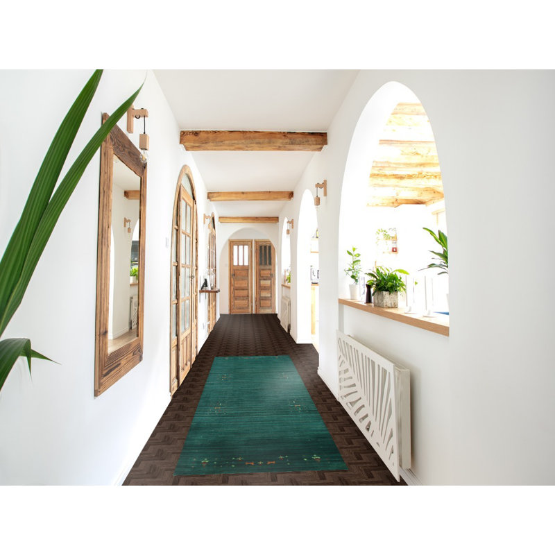 Tapis tribal vert Gabbeh 3 x 10