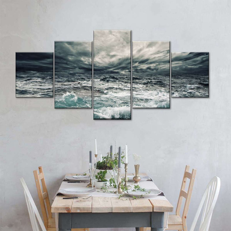 Impression murale sur toile Stormy Wall Art, H 24 po x l 55 po x P 1,25 po