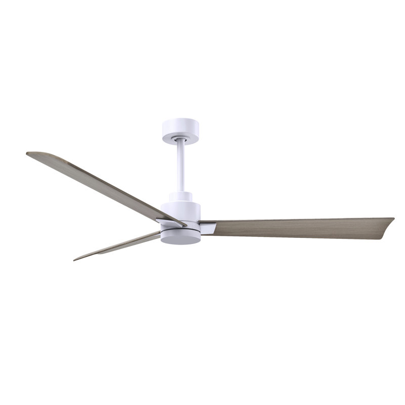 Ventilateur de plafond Alessandra, Gris cendré, Blanc mat