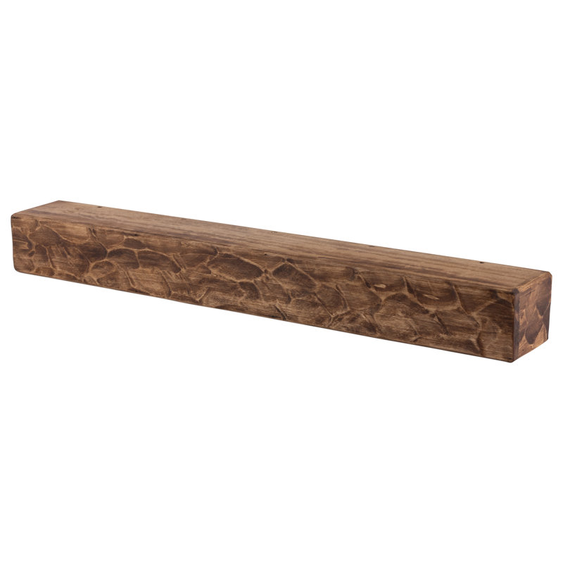 Rough Hewn 36" Dark Chocolate Poplar Fireplace Shelf Mantel