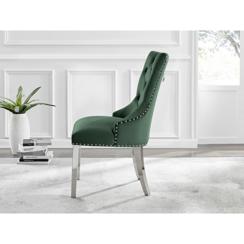 4 - Person Dining Set, Green/Silver, Black