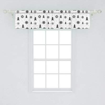 Ambesonne Nordic Valance Pack of 2 Xmas Pine Trees Holiday 50920
