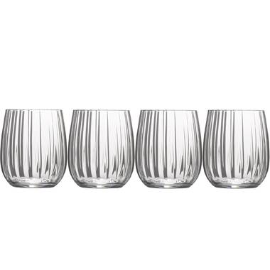 Mikasa Aline Stemless Wine Double Old Fashioned Glasses Set of 4, 14 oz - Clear