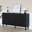 Armoire de rangement en bois avec 4 portes, armoire d'appoint moderne noire