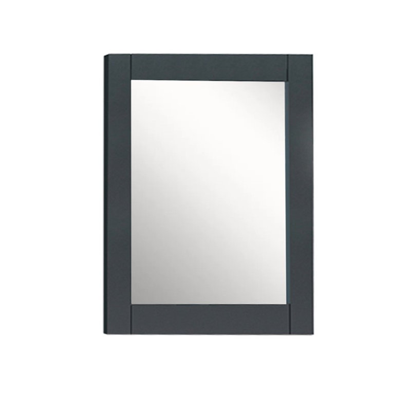 Miroir de salle de bain Olliyah, Gris foncé, 28 po x 30 po