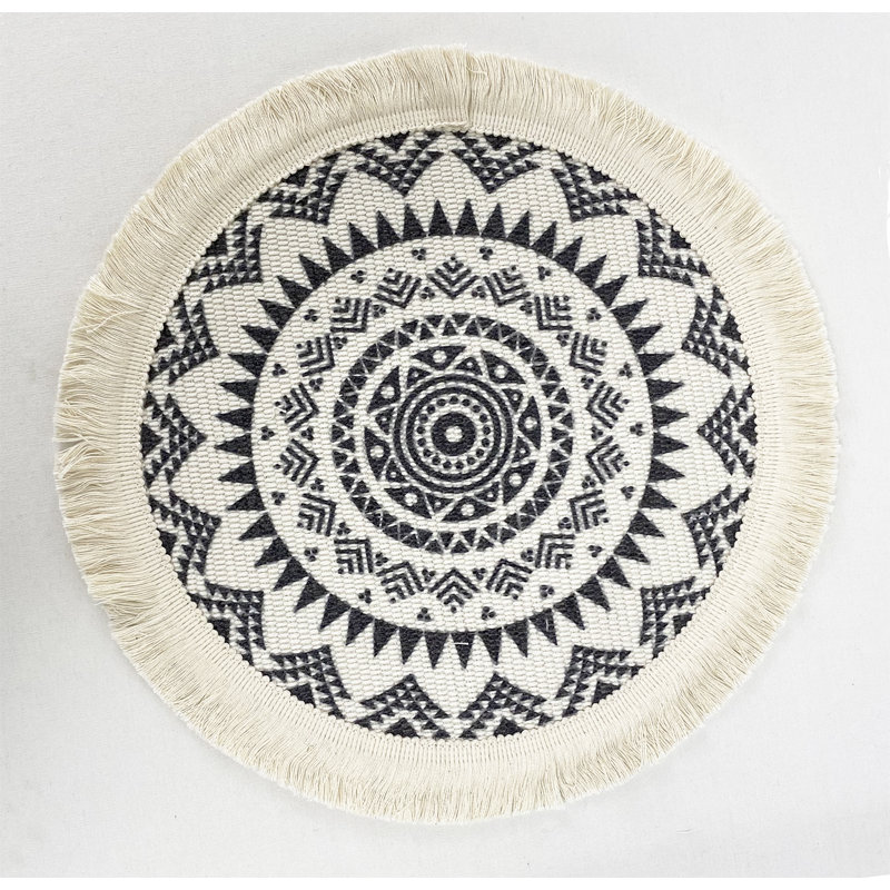 Ensemble de napperons en coton 4 pièces, Gris