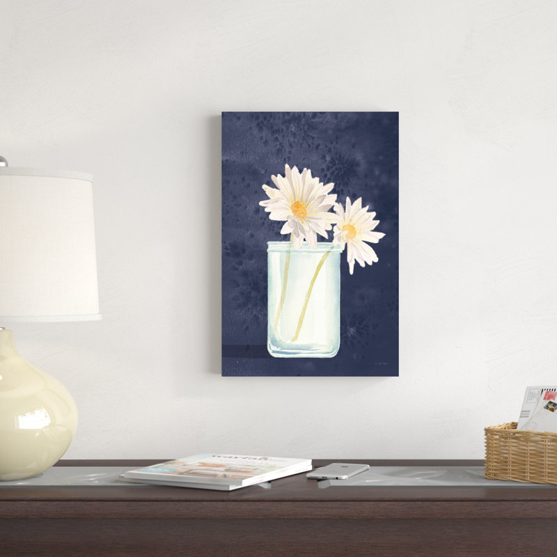 Tranquil Blossoms IV - bleu marine, H 12 po x l 18 po
