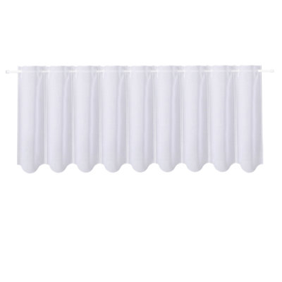 Seka Solid Colour Scalloped Cafe Curtain