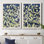Indigo Blooming Night I, toile encadrée de qualité supérieure - prête à être accrochée