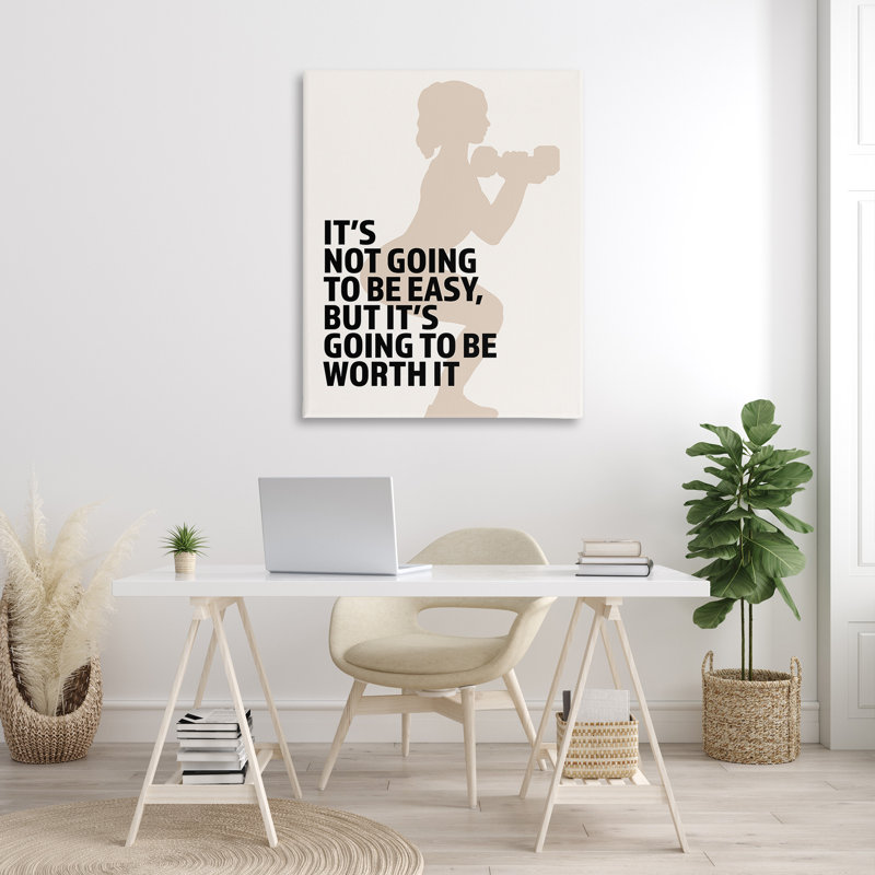 "Not Easy But Worth It", art mural sur toile par Victoria Barnes, H 48 po x l 36 po