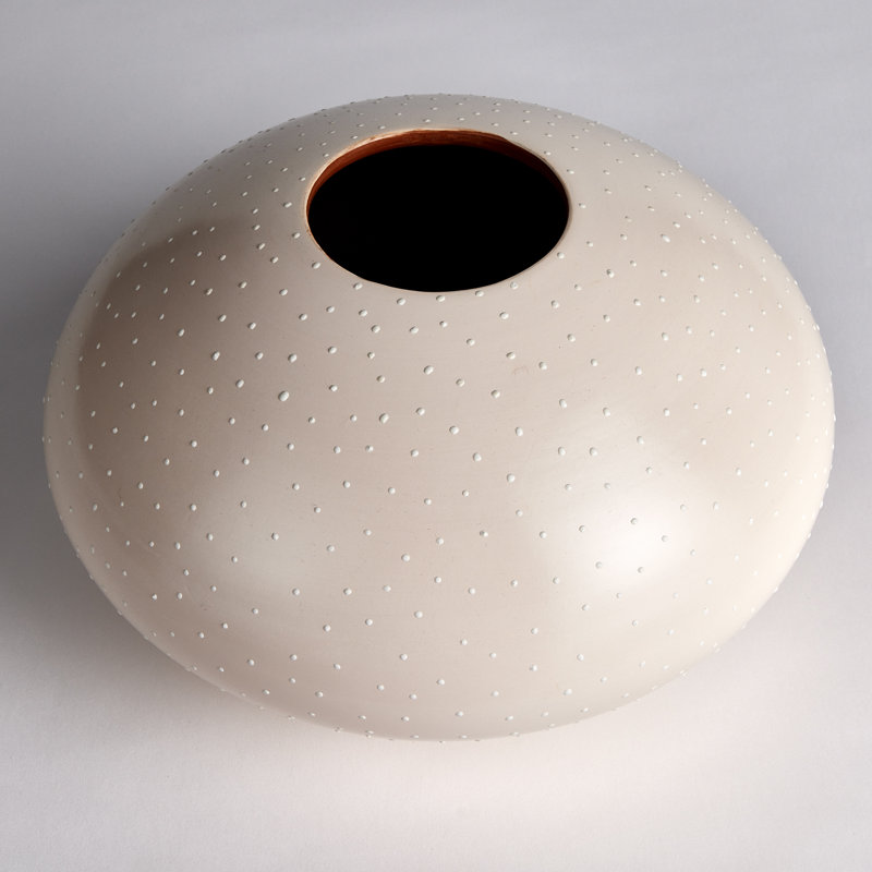 Keyla Handmade Table Vase, White, Overall Height- 8''