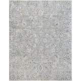 Avia Machine Woven Polyester Area Rug in Light Gray