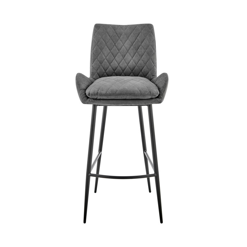 Tabourets de bar contemporains, tissu gris anthracite avec finition en métal pour la cuisine
