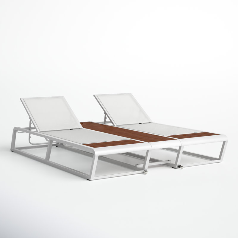 Hamden Outdoor Rust-Resistant Metal Chaise Lounge
